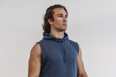 Nobull Microplush Sleeveless Men's Hoodie Deep Grey | Australia (MX0124)